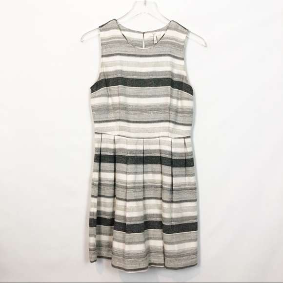 Joie Caya Cotton Dress Fit Flare Gray S - Picture 4 of 7